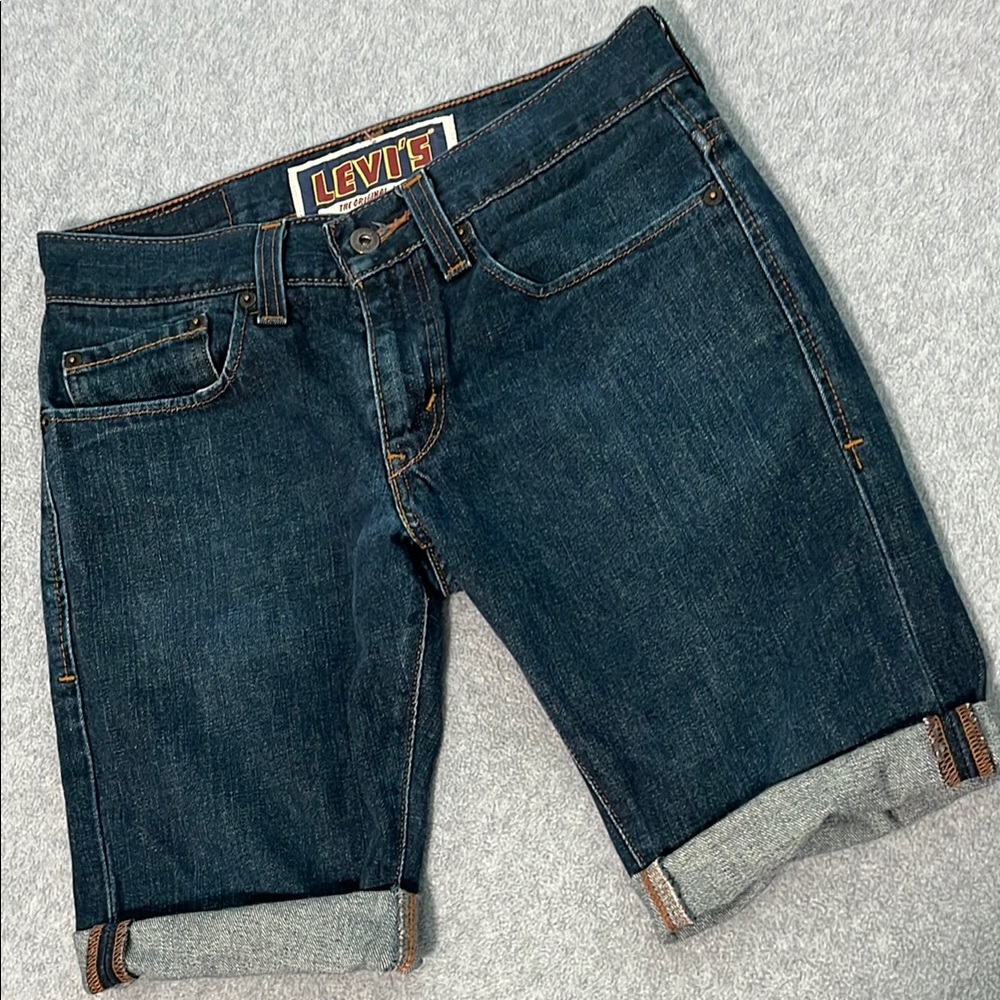Levis Mens 511 Skinny Denim Cutoff Cuffed Shorts Size 31 Summer Casual Prepp